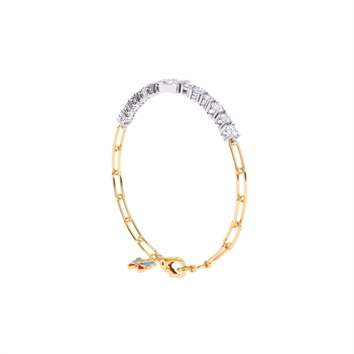 Sparkling Line Diamond Chain Bracelet
